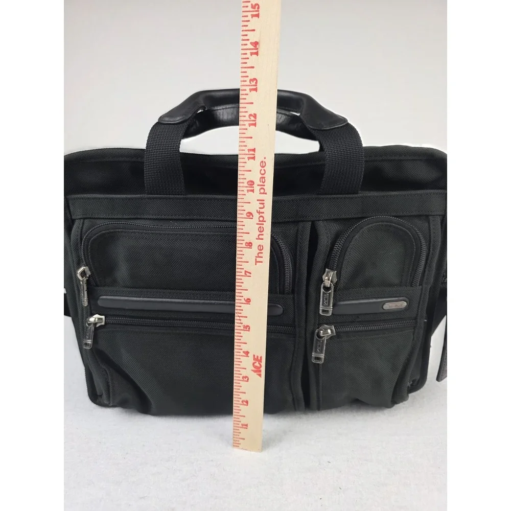 Tumi‎ Alpha Organizer Laptop Briefcase Ballistic Nylon Bag 26141D4 Black *READ*